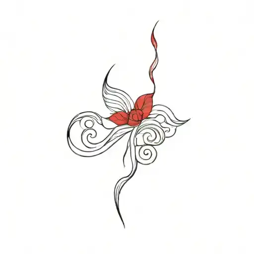 ocean river ruby flute tattoo design idea