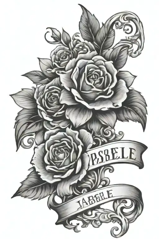 isabelle name aesthetc tattoo design idea