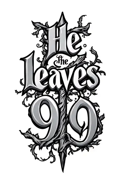 "He leaves the 99 " Shepard's staff intertwined with vines tattoo design idea