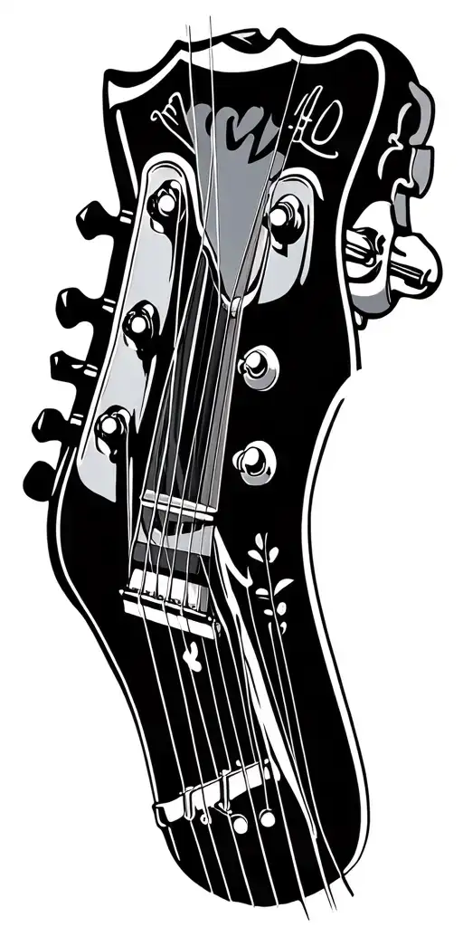 country music guitar made tattoo design idea