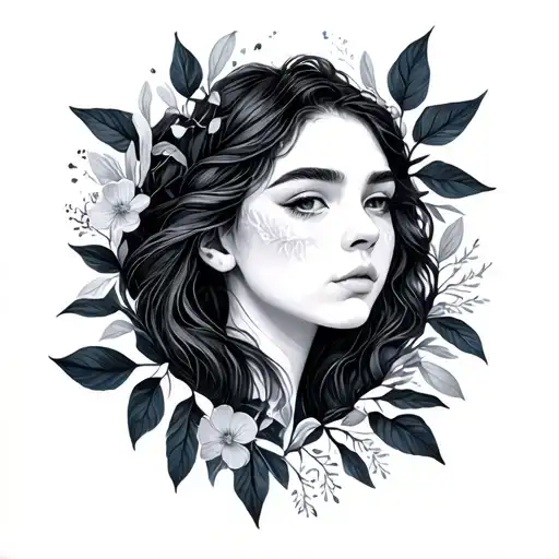 nature minimalistic incorporate Rowyn Nora Amelia tattoo design idea