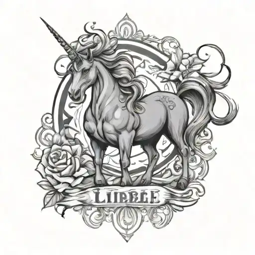 Fierce, Unicorn, Type 1 Diabetes, Name: LilliBelle, Date: 11/16/2006, Scorpion Zodiac Symbol tattoo design idea