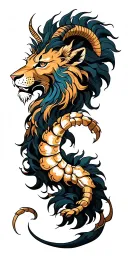 scorpio capricorn and a lion tattoo design idea