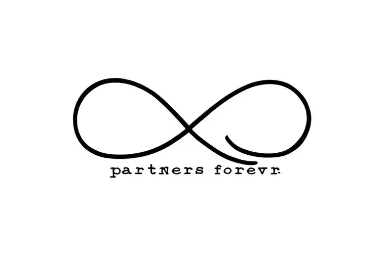 infinity symbol with text: partners forever  tattoo design idea
