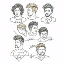 one direction tattoo design idea