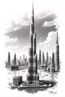 burj khalifa tattoo design idea
