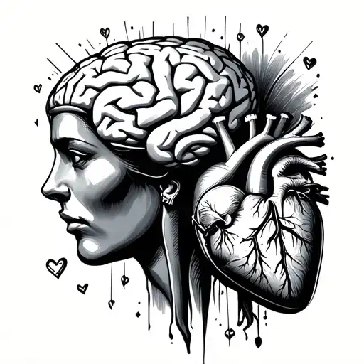 A small tattoo design representing the battle between the brain and the heart could be both cute and meaningful. Here’s  tattoo design idea