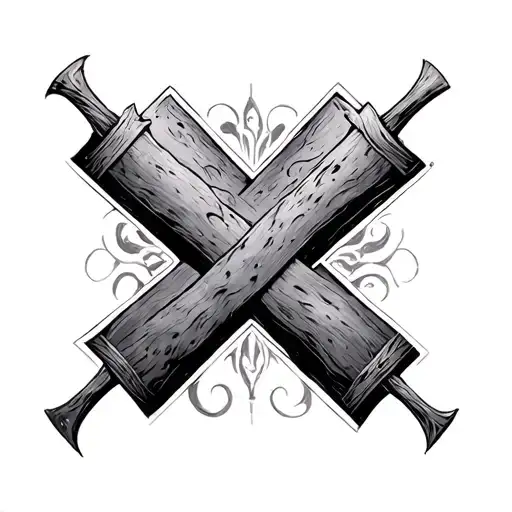 triple cross surrounded tattoo design idea