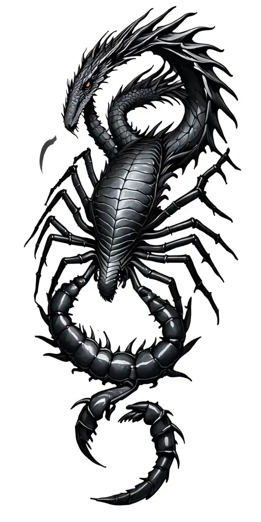 dragon spider web and scorpion tattoo design idea