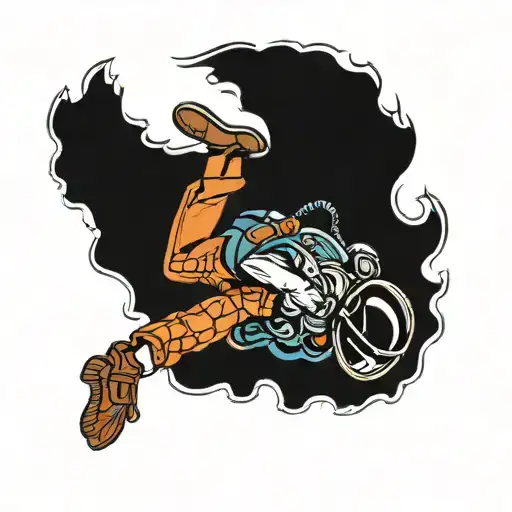 skydiver in freefall, head down tattoo design idea