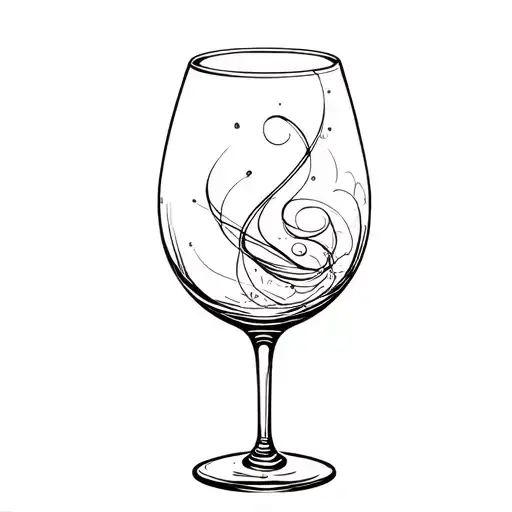 Wine Glass filled with tecnhology  tattoo design idea
