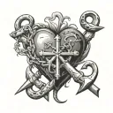guarded heart, anchors symbolizing your strong tattoo design idea