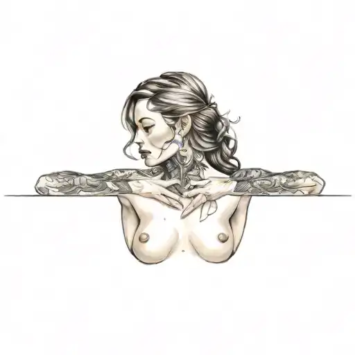 petite,nude,sexy,beautifull,full body,female,worrior,anatomically correct,realism tattoo design idea