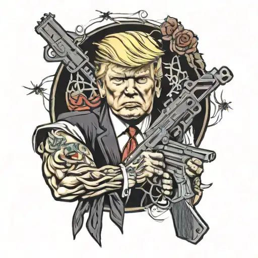 Donald trump with guns n roses tattoo design idea