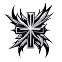Tribal Cross tattoo design idea