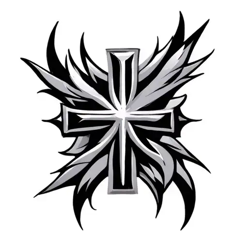 Tribal Cross tattoo design idea