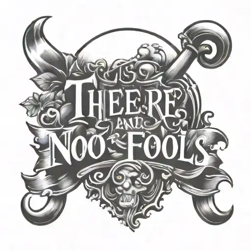 There are no fools text tattoo design idea