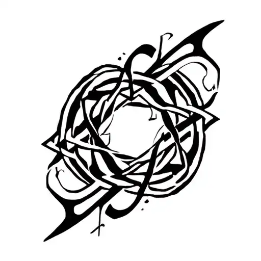 anime symbols intertwined tattoo design idea