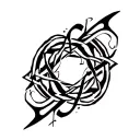 anime symbols intertwined tattoo design idea