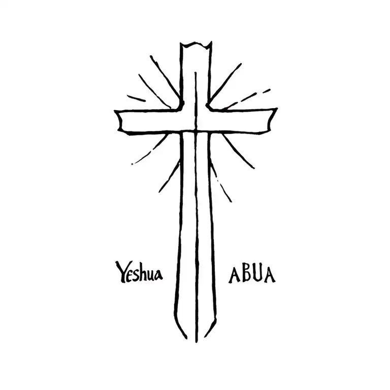 Yeshua in a cross tattoo tattoo design idea