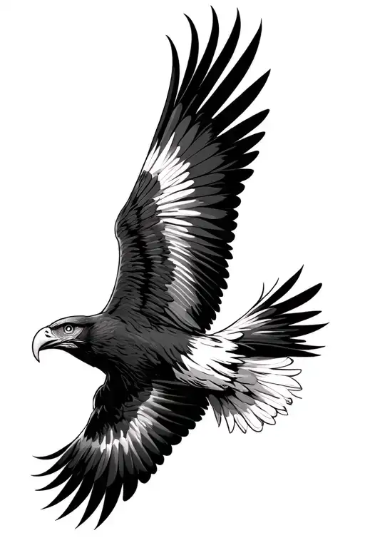 wedge tail eagle in southern cross tattoo design idea