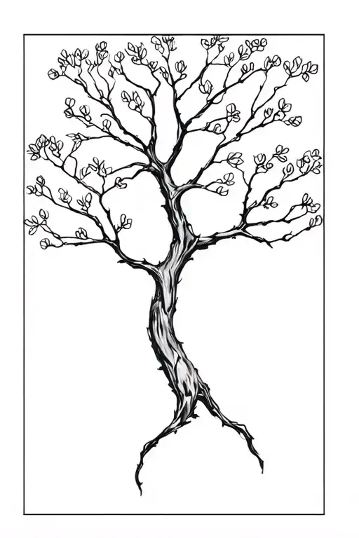 walnut tree tattoo design idea