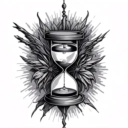 time heals all wounds, hour glass tattoo design idea