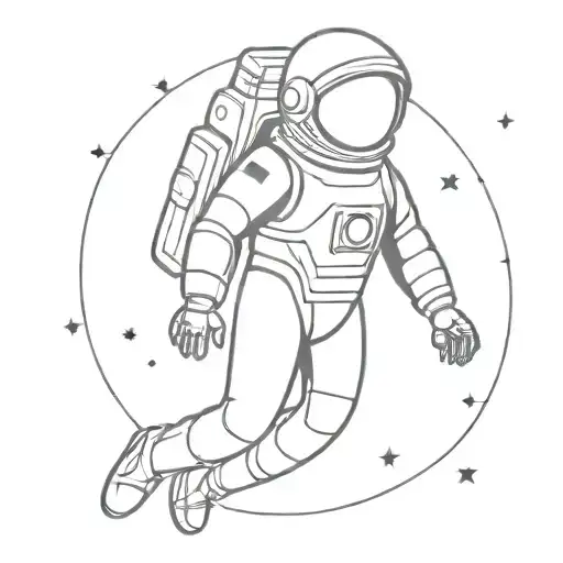 spaceman tattoo design idea