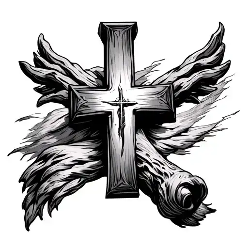 God's cross on the thumb for men tattoo design idea