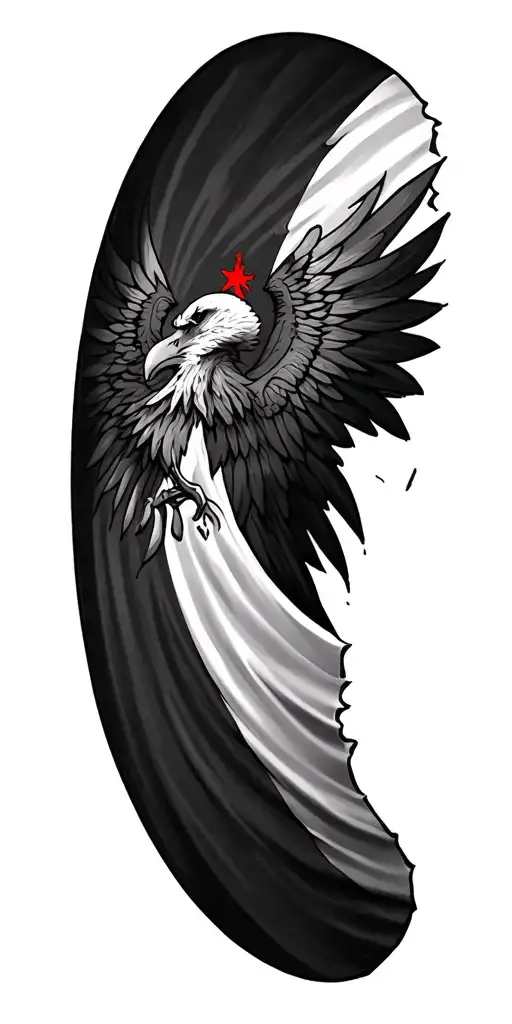 Albanian Flag ripping tattoo design idea