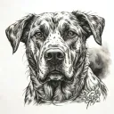 memorial dog sitting tattoo design idea