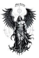 "Always the protector " arc angel michael tattoo design idea