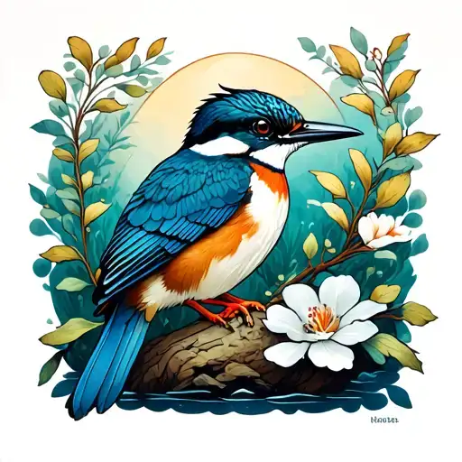 belted Kingfisher  tattoo design idea