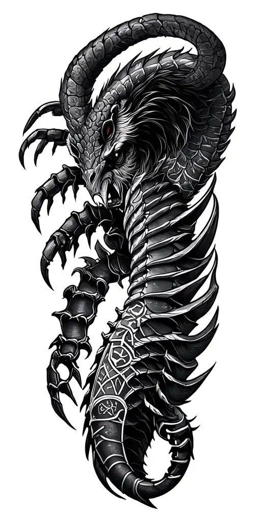 Aries and Scorpio zodiac men's sleeve tattoo design idea