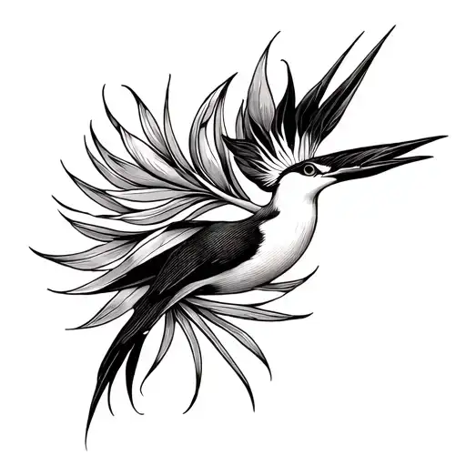 Bird of Paradise tattoo design idea