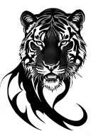 Black tiger face tattoo design idea