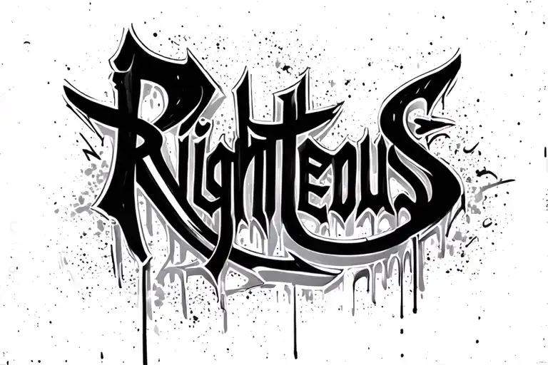 "Righteous" graffiti style mural tattoo design idea
