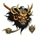 Japanese samurai demon tattoo design idea