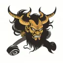 Japanese samurai demon tattoo design idea