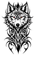 "WOLF" tribal design tattoo design idea