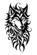 "WOLF" tribal design tattoo design idea