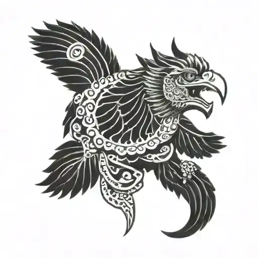 garuda old school tattoo design idea