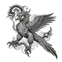 garuda old school tattoo design idea