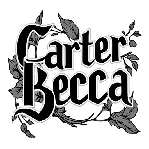 "Carter Becca" name intertwined tattoo design idea