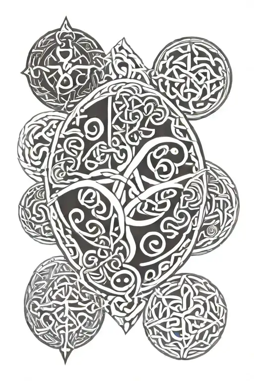 Celtic symbols and runes tattoo design idea
