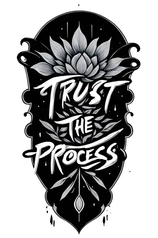 trust the process written tattoo design idea
