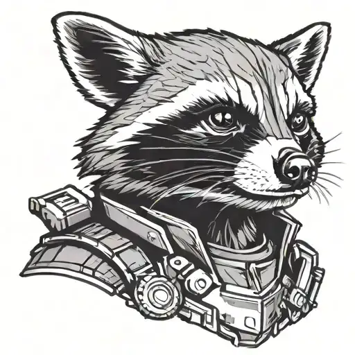 guardians of the galaxy rocket racoon tattoo design idea