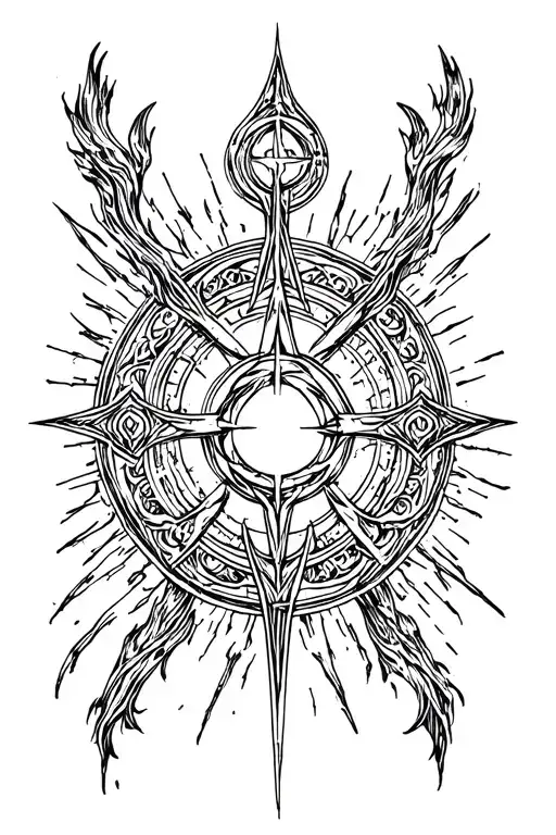 dark arcane sigil summoning souls tattoo design idea