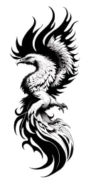 phoenix rising from flames tattoo design idea