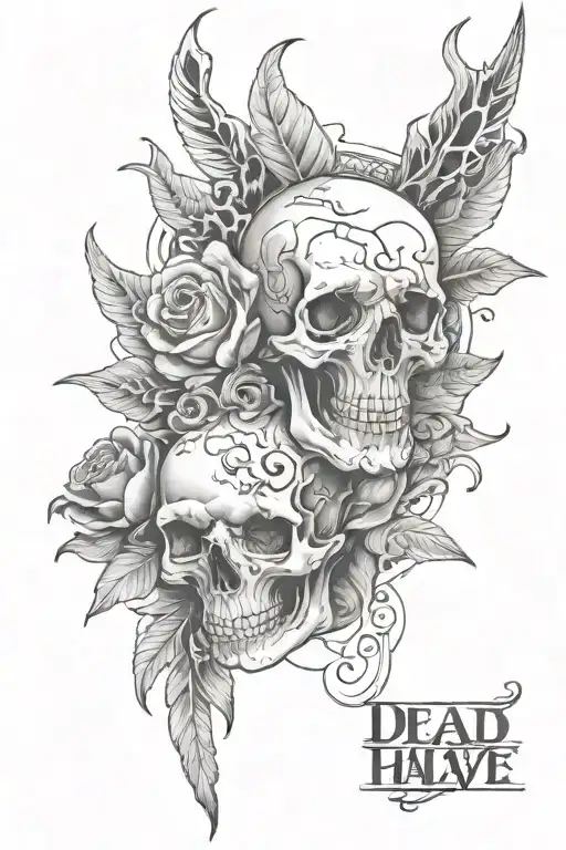 dead half alive tattoo design idea